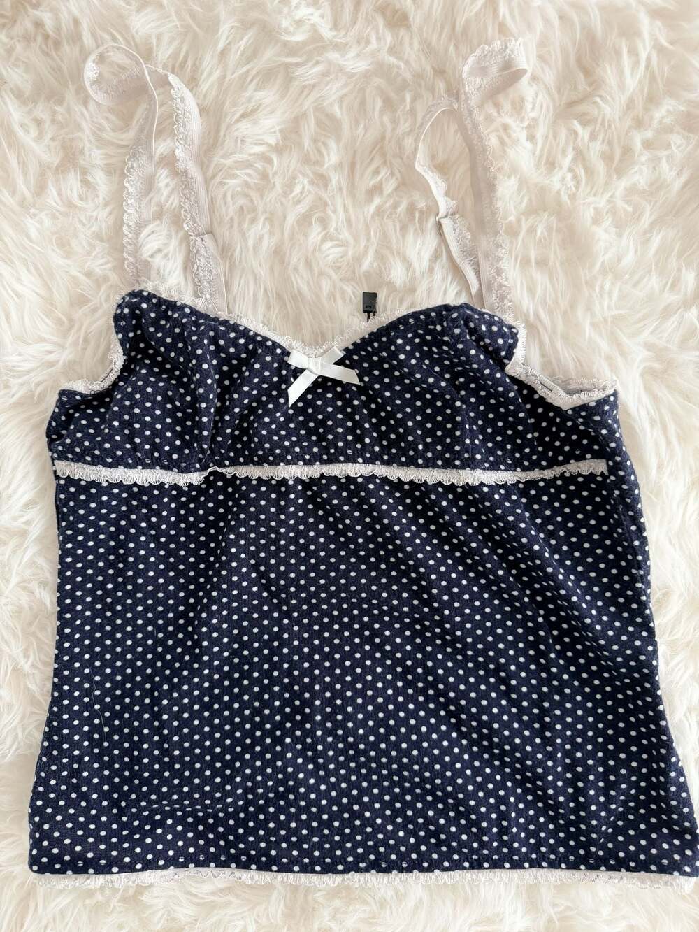 Edikted Polka Dot Lace Trim Camisole Top Size XS